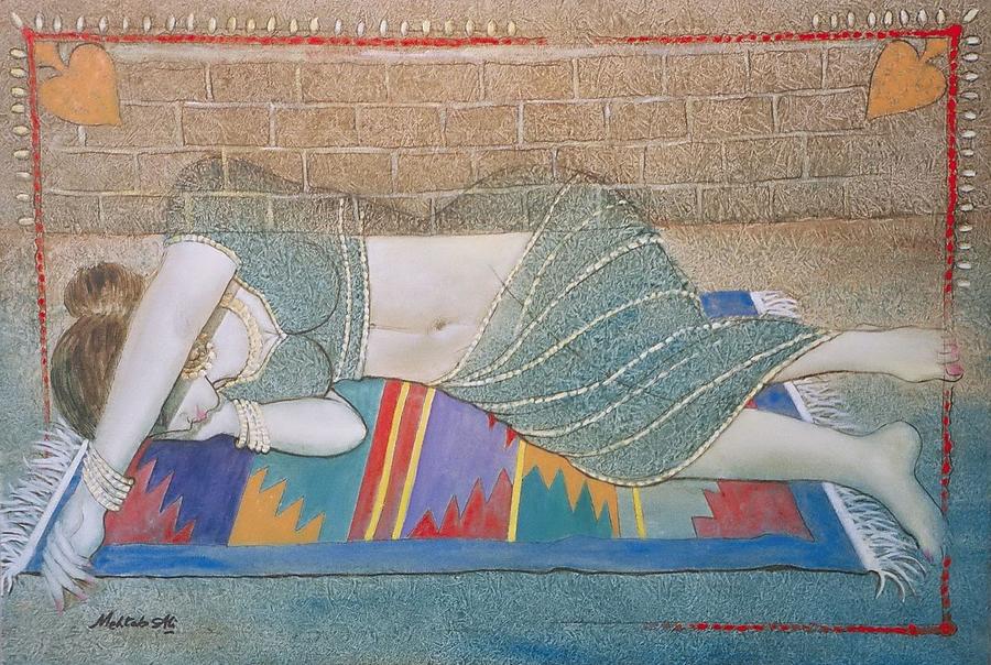 Queen Painting - Sleepig Lady by Mehtab Ali