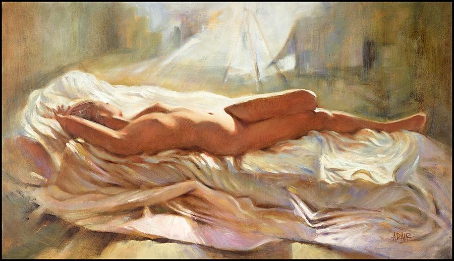 Fine Art Nude Painting - Sleeping Arrangement by Pauline Adair