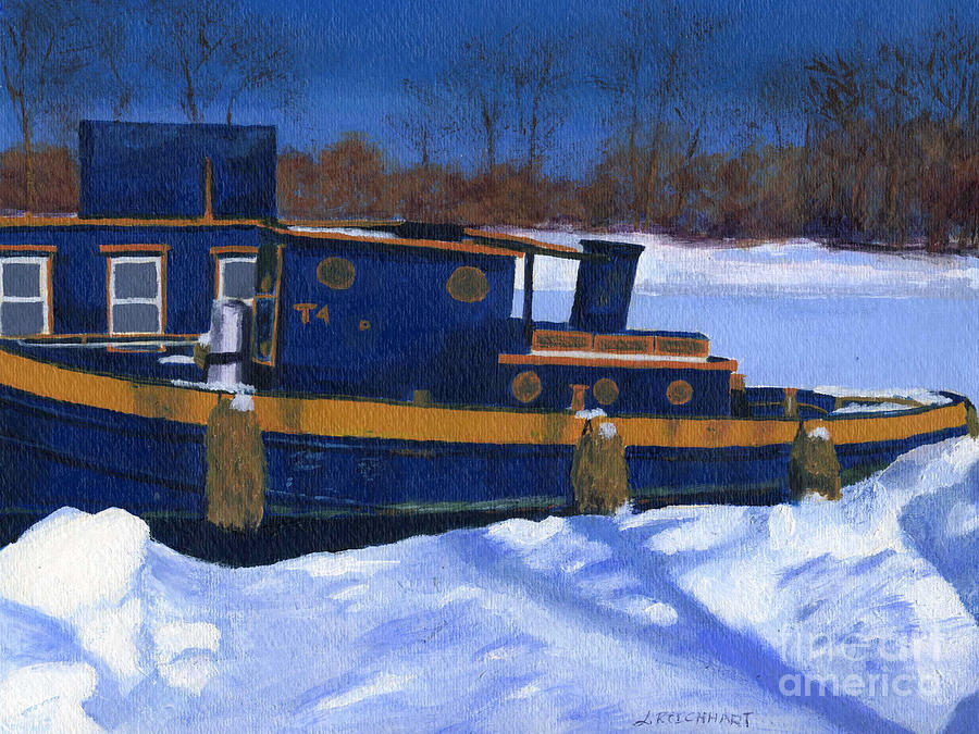 Sleeping Barge Painting by Lynne Reichhart