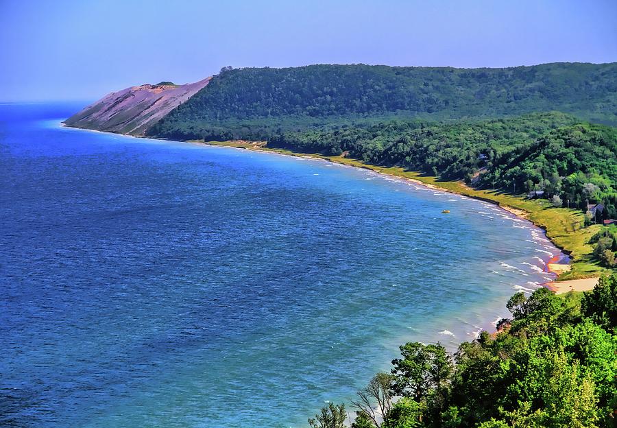 Sleeping Bear Dunes National Lakeshore Panorama Photograph by Dan Sproul