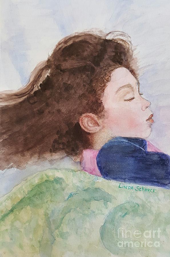 Child Sleeping Painting - Sleeping Beauty by Linda Scharck