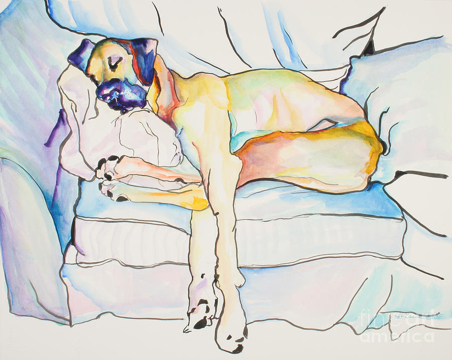 Great Dane Painting - Sleeping Beauty by Pat Saunders-White