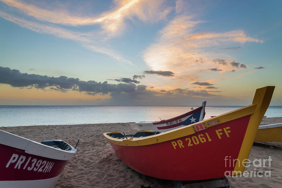 Sunset Photograph - Sleeping boats on the beach by Paul Quinn