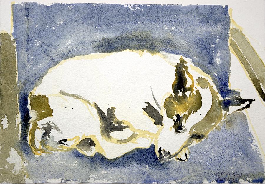 Sleeping Dog Painting by Kathleen Barnes