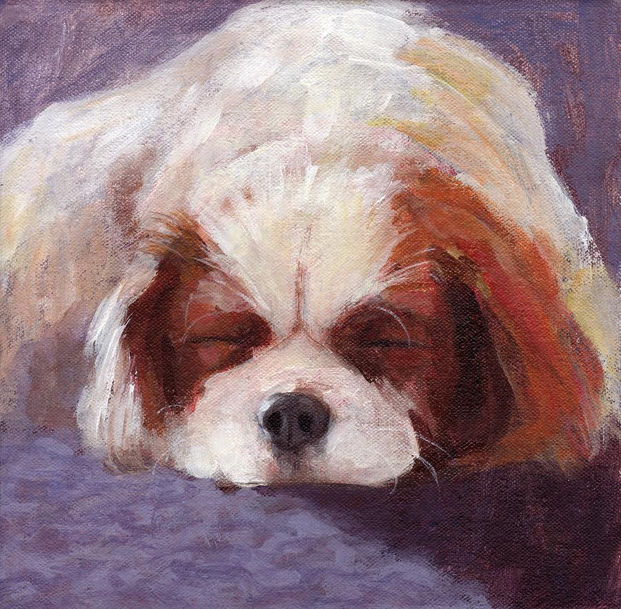 sleeping dog painting