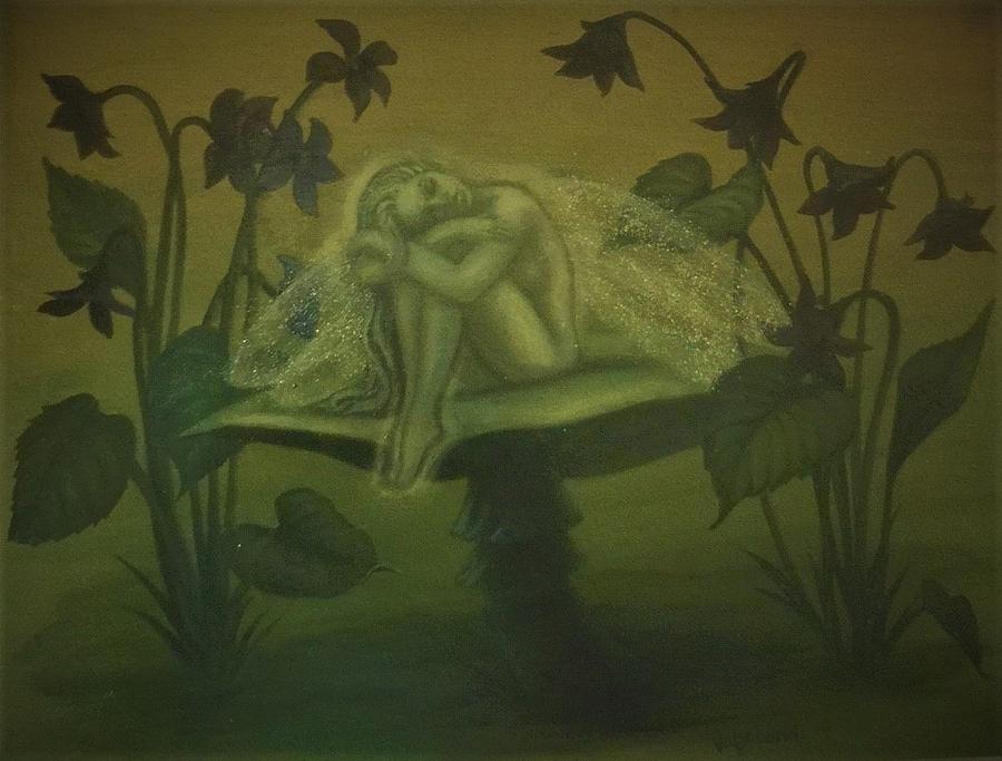 Fairy Painting - Sleeping Fairy by Suzn Smith