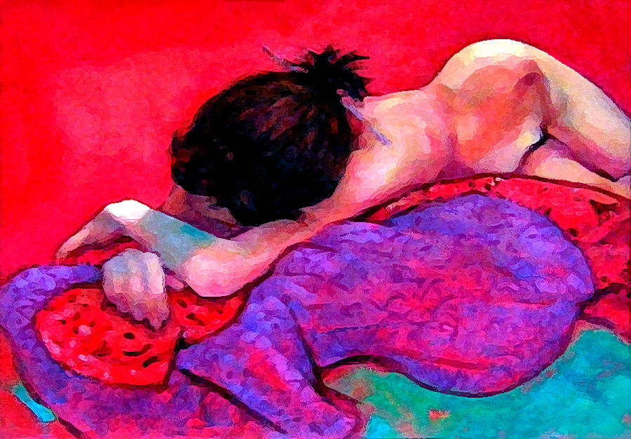 Impressionism Painting - Sleeping Female Nude by Roz McQuillan