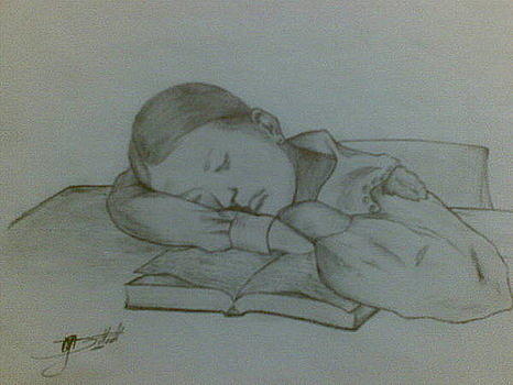 Sketches and Drawings : Sleeping baby - pencil sketch
