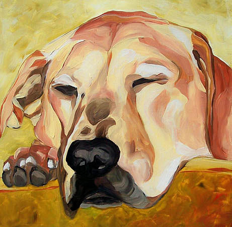 Dog Painting - Sleeping Kate by Alli Berglund Dog Painting - Sleeping Kate by Alli Berglund