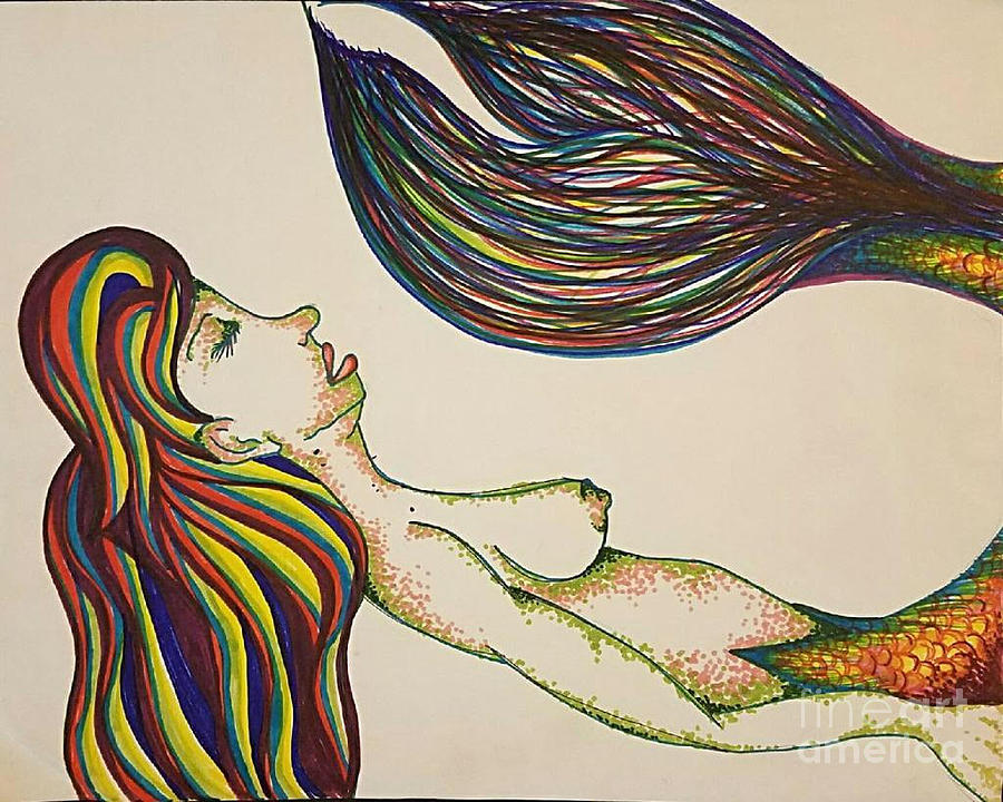 Sleeping Mermaid Mixed Media by Alexis Rockway - Fine Art America