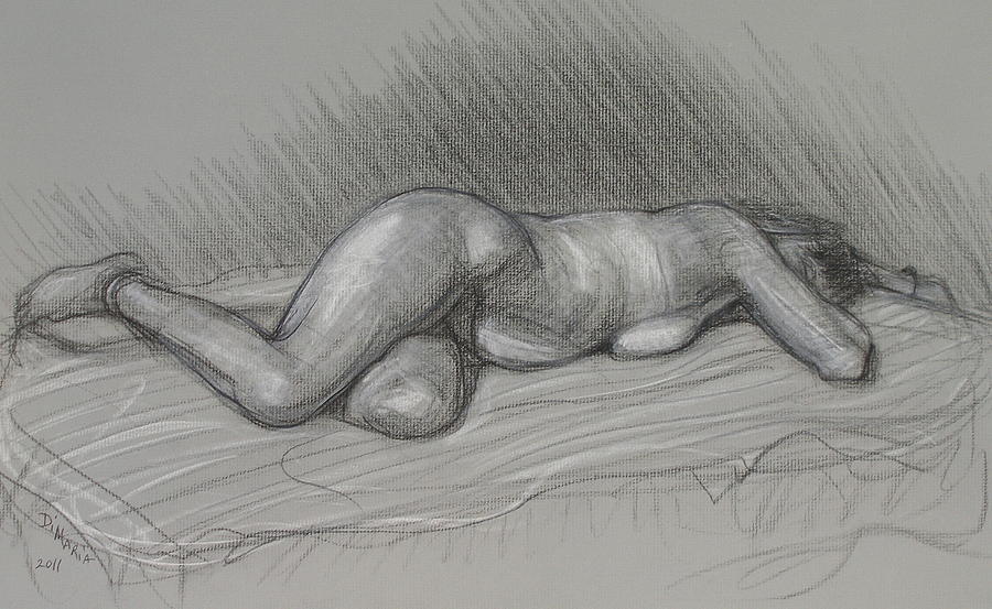 Sleeping Nude 1 Drawing by Donelli  DiMaria