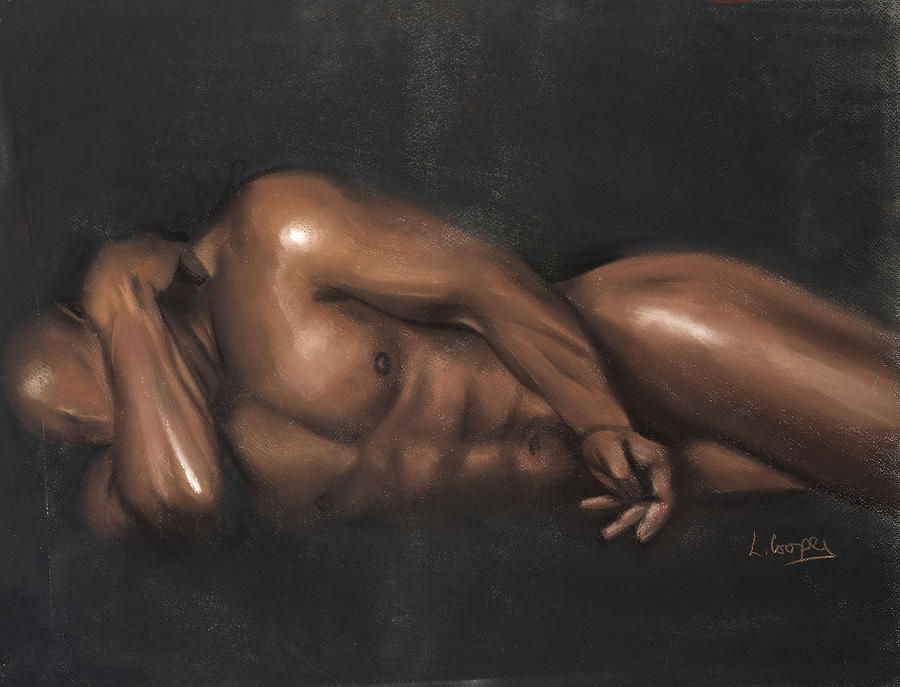 Portrait Pastel - Sleeping Nude by L Cooper