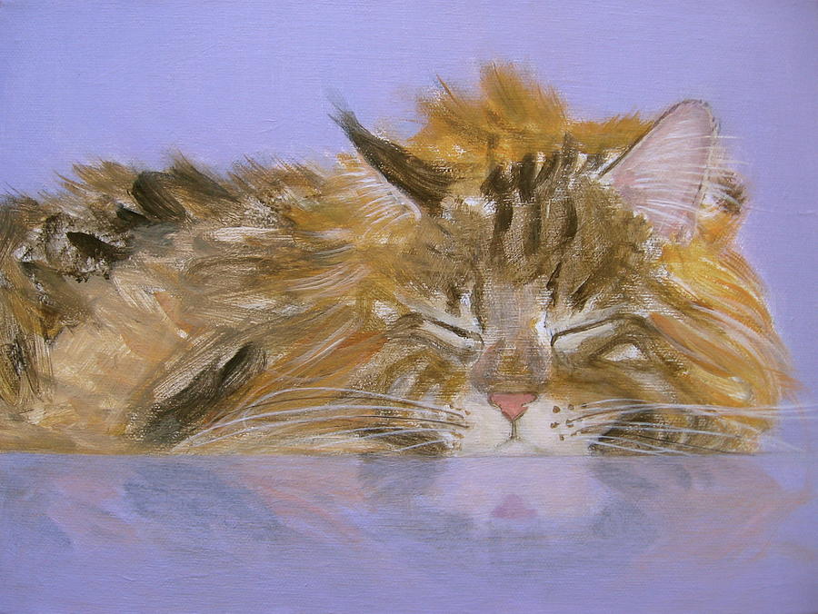Sleeping Taz Painting by Kazumi Whitemoon