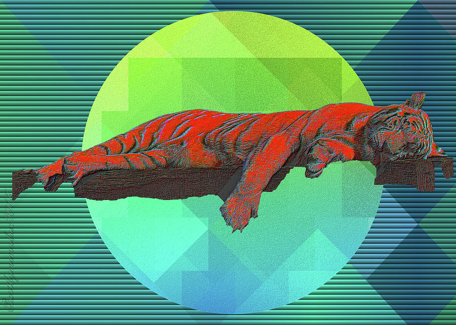 Sleeping Tiger Digital Art by Mimulux Patricia No