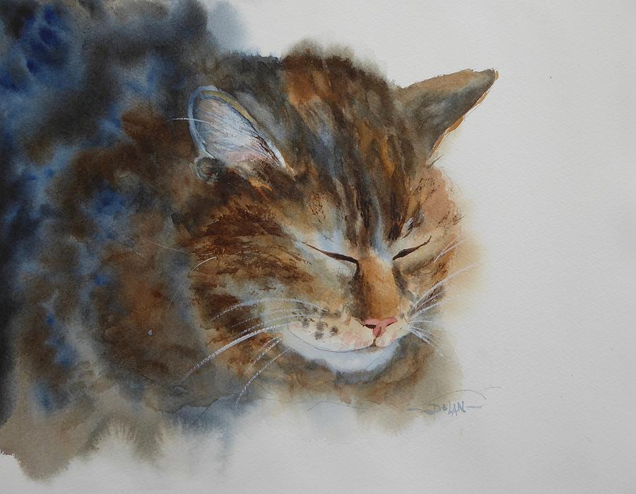 Sleeping Tiger Painting by Pat Dolan