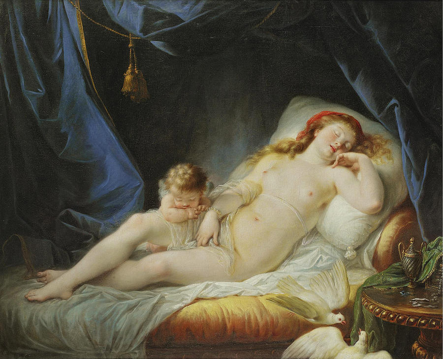 Sleeping Venus Painting by Attributed to Jean-Baptiste Regnault