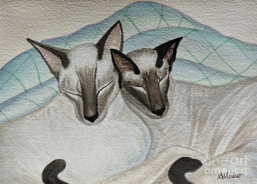 Sleepy Cats Painting by Aimee Mouw
