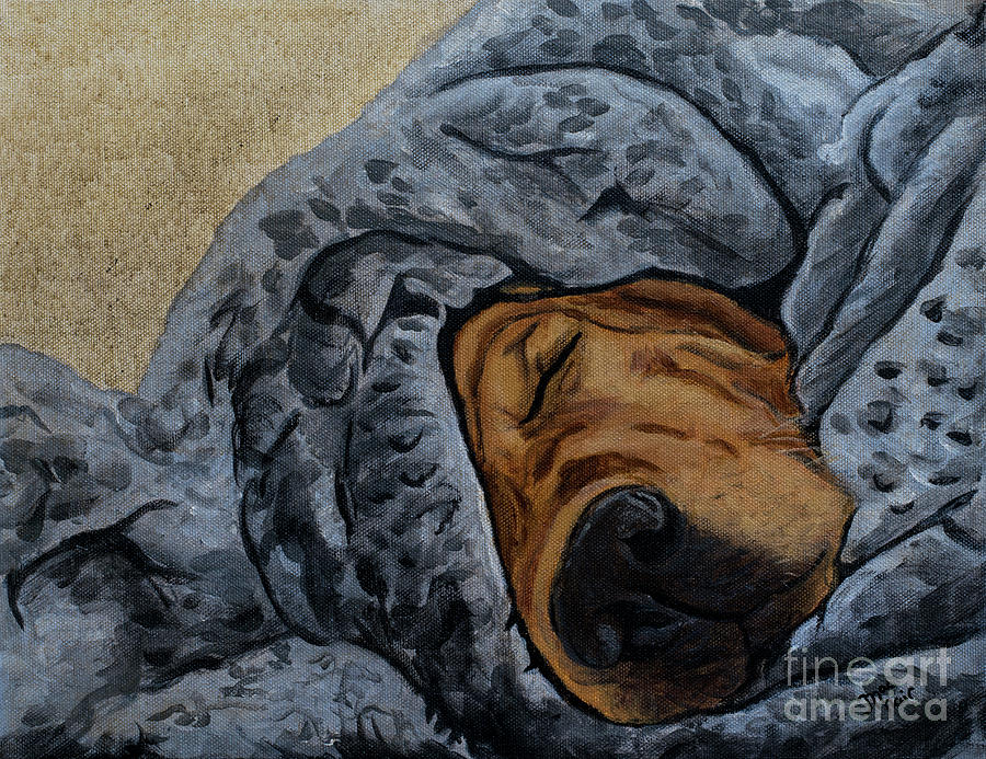 Dog Painting - Sleepy Lab by Jackie MacNair