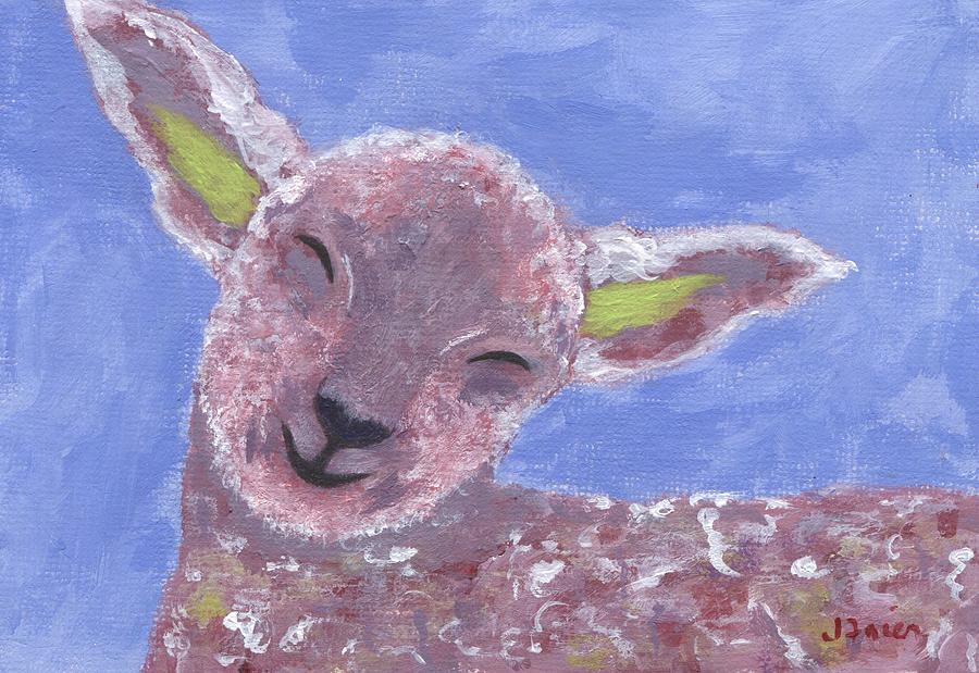 Sheep Painting - Sleepy Sheepy by Jamie Frier