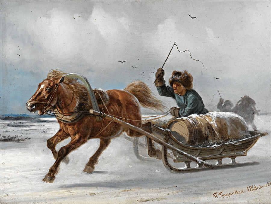 Sleigh Driver Painting by Pyotr Nikolayevich Gruzinsky Sleigh Driver Painting by Pyotr Nikolayevich Gruzinsky