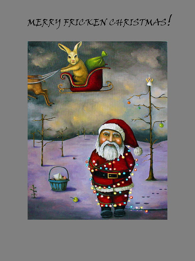 Santa Claus Painting - Sleigh Jacker for Christmas by Leah Saulnier The Painting Maniac