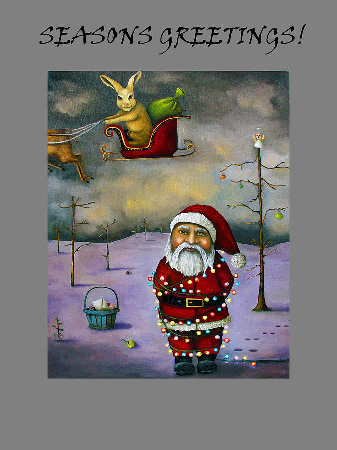 Sleigh Jacker with Seasons Greetings Painting by Leah Saulnier The Painting Maniac