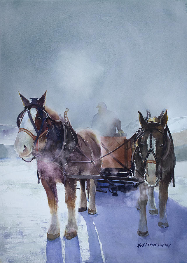 Sleigh Ride Painting by Kris Parins