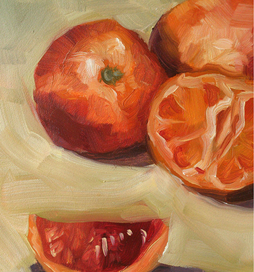 Sliced Blood Orange Painting by Tessa Barsic - Pixels