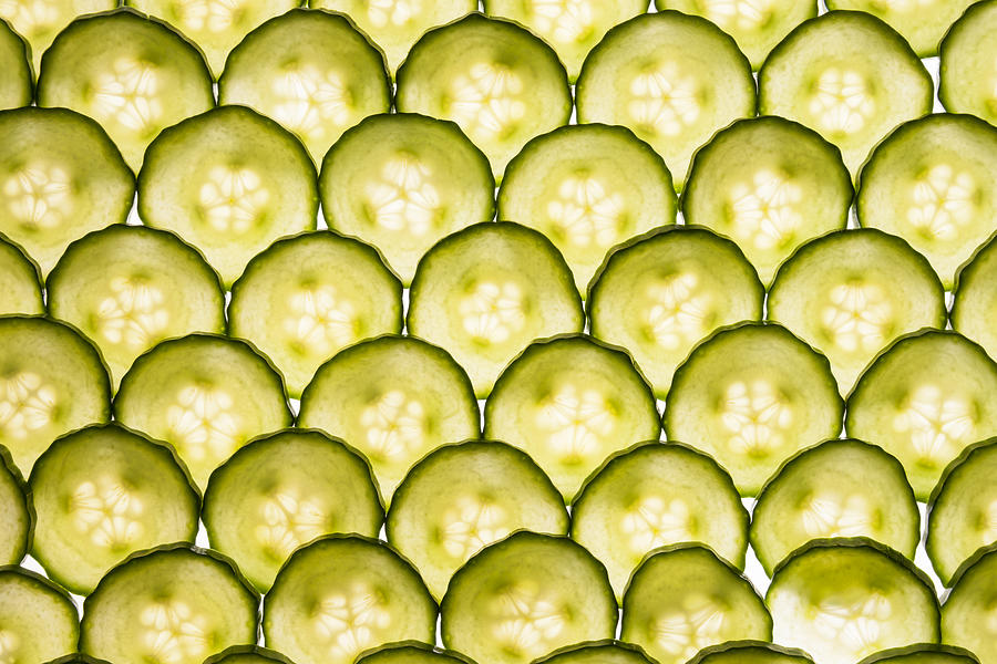 Sliced Cucumber Photograph by John Paul Cullen