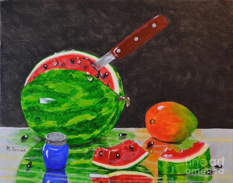 Sliced Melon Painting by Melvin Turner