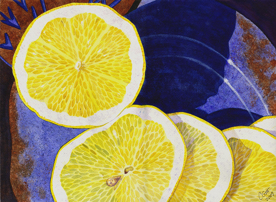 Lemon Painting - Slices by Catherine G McElroy