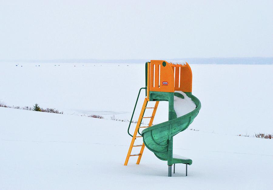 Slide In Winter  Digital Art by Lyle Crump