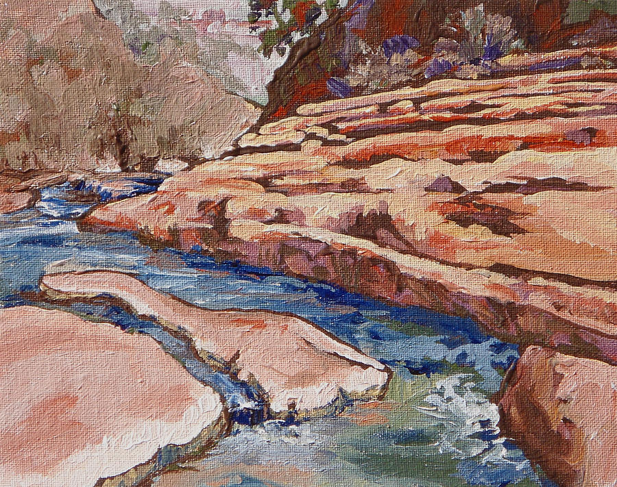 Slide Rock Painting by Sandy Tracey