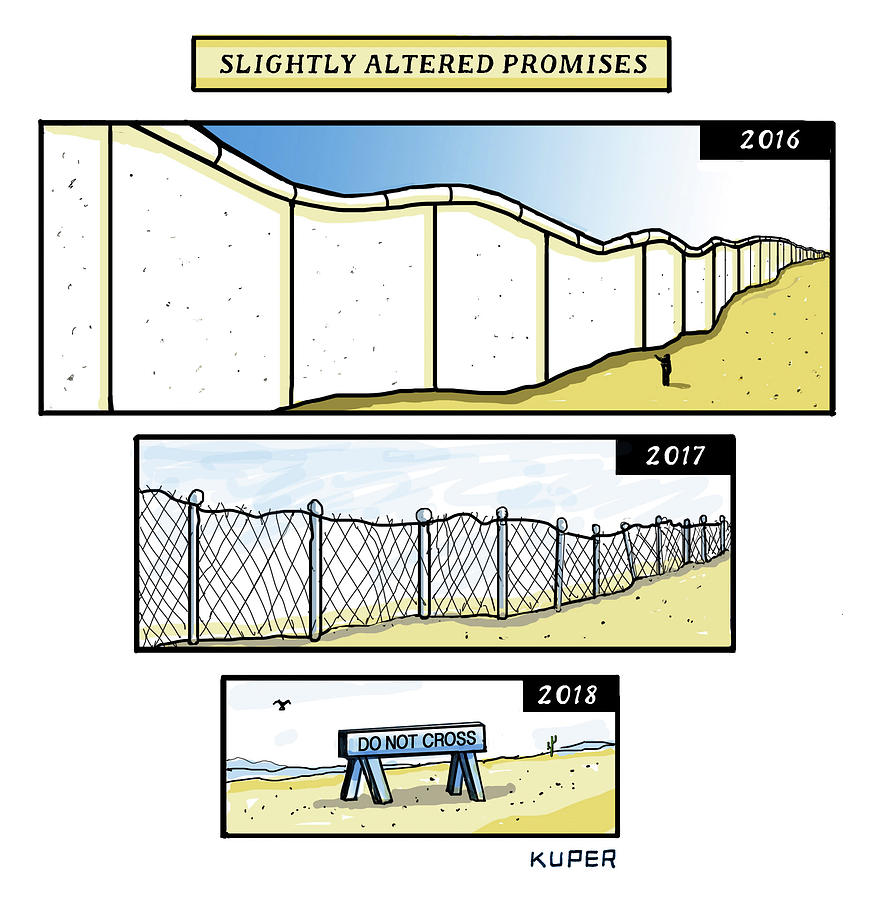 Slightly Altered Promises Drawing by Peter Kuper
