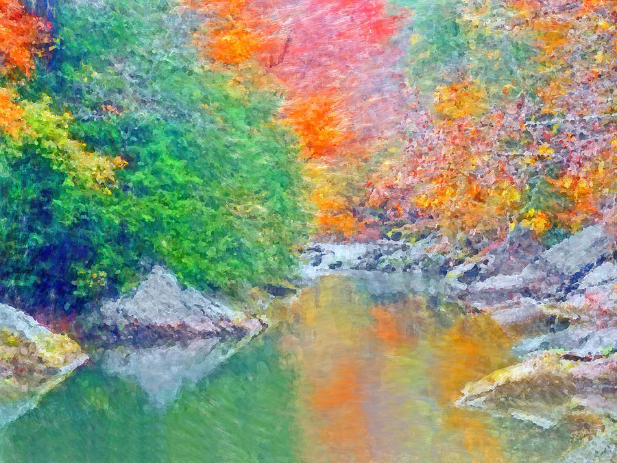 Slippery Rock Creek in Autumn Digital Art by Digital Photographic Arts