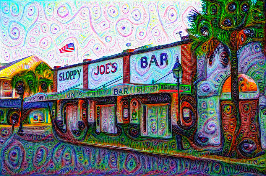 Sloppy Joes Bar in Key West Painting by Bill Cannon