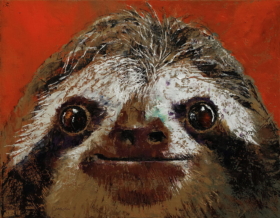 Sloth Painting by Michael Creese