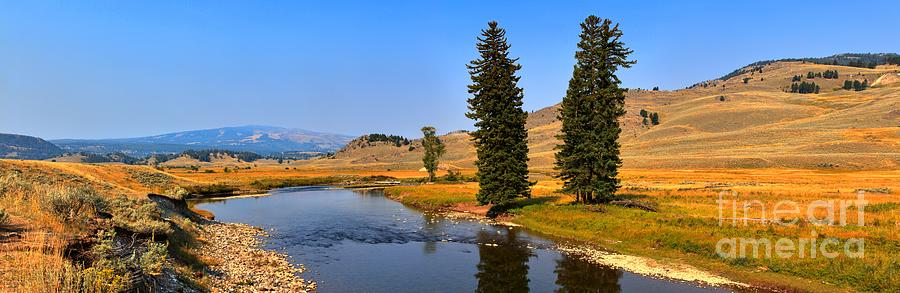 Us National Parks Photograph - Slough Creek Afternoon Panrama by Adam Jewell