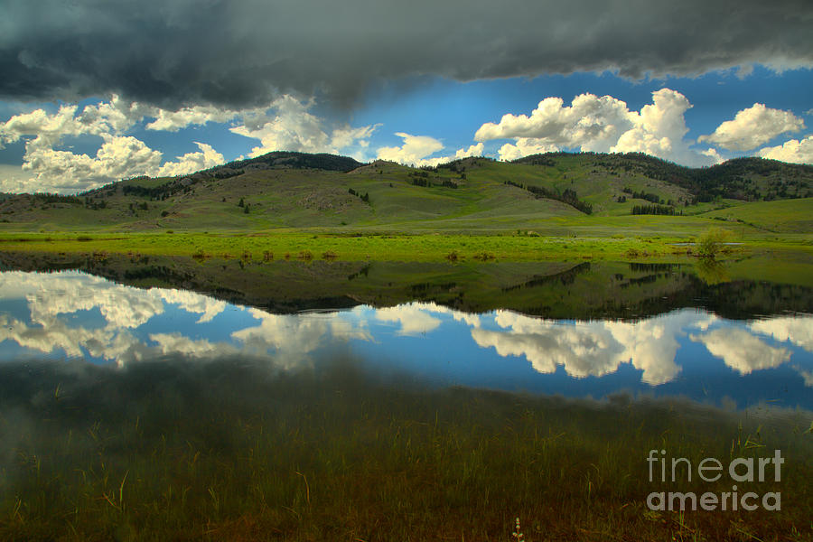 Slough Creek Reflections Between The Storm Clouds Photograph by Adam Jewell