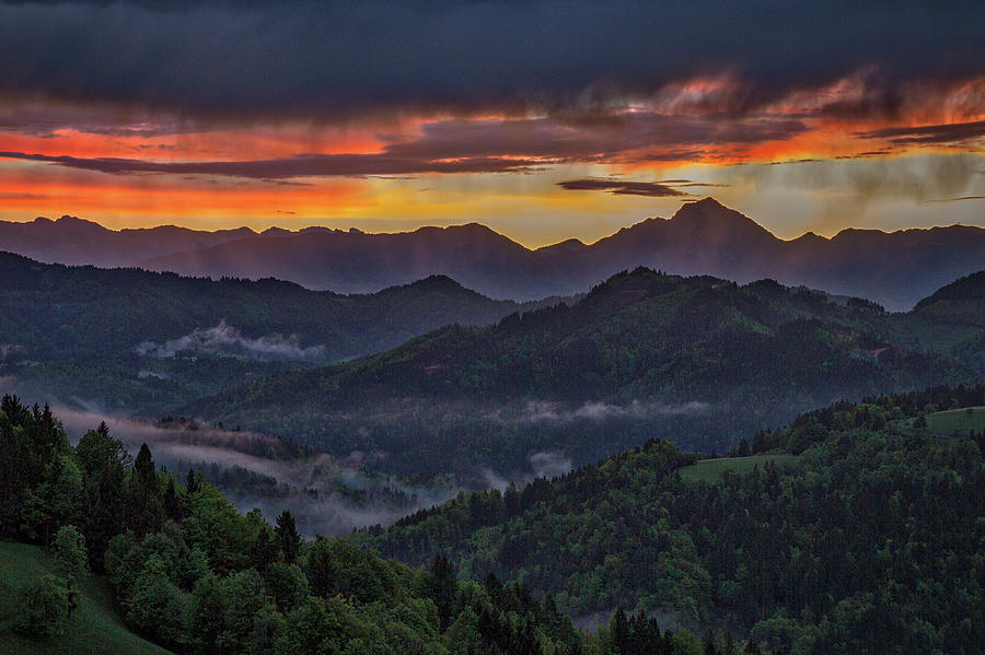 Slovenia Countryside Dawn Photograph by Stuart Litoff