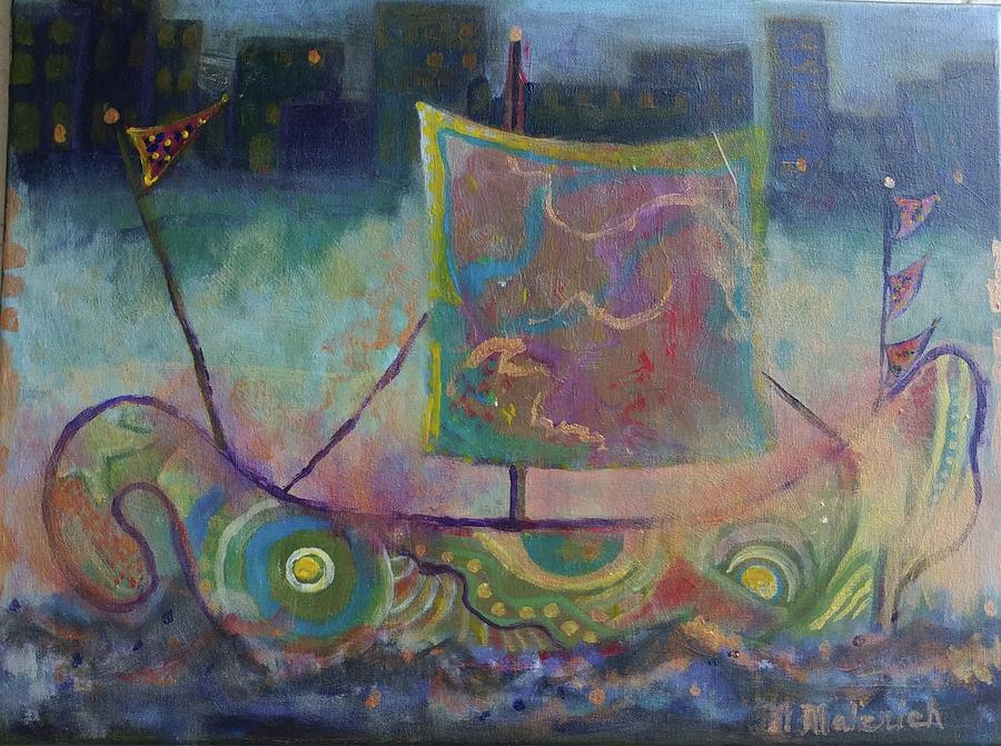 Imaginative Painting - Slow Boat to China by Norma Malerich