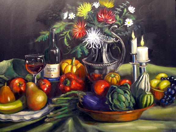 Still Life Painting - Slow Food by Norah Brown