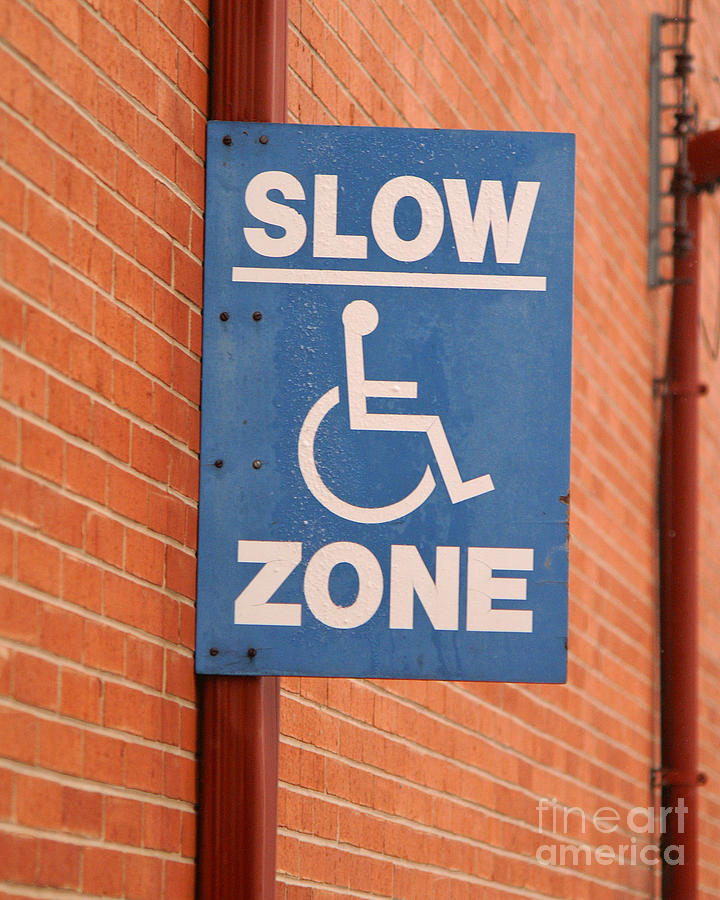 Sign Photograph - Slow Zone by Jack Norton