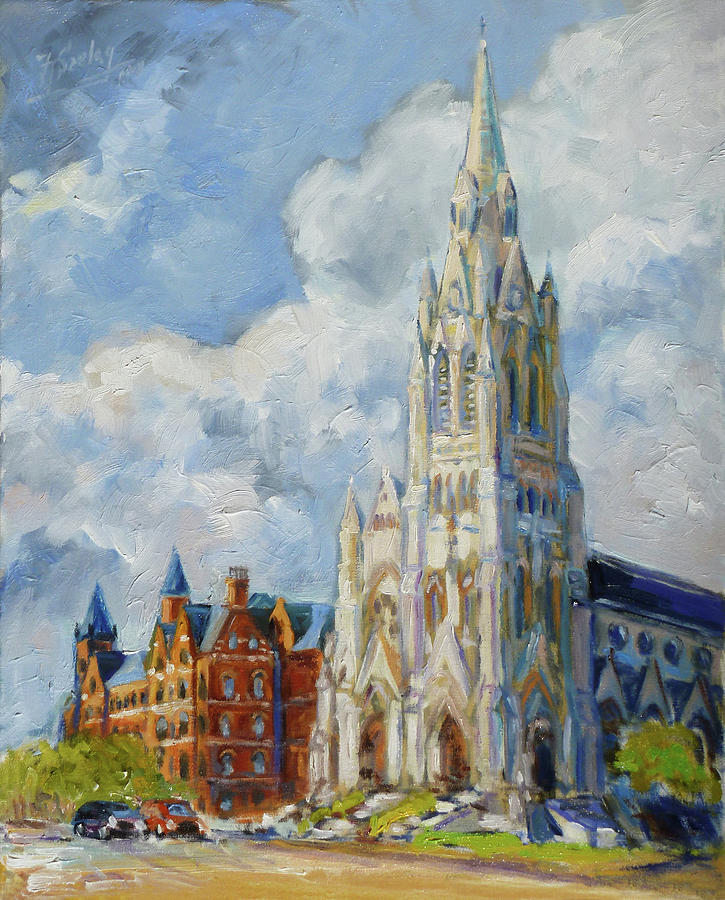 Saint Louis University - Grand Blvd and Lindell Blvd                     Painting by Irek Szelag