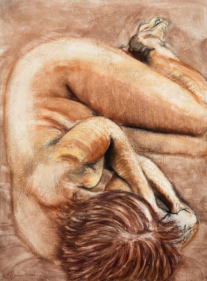 Slumber Pose Drawing by Kerryn Madsen-Pietsch