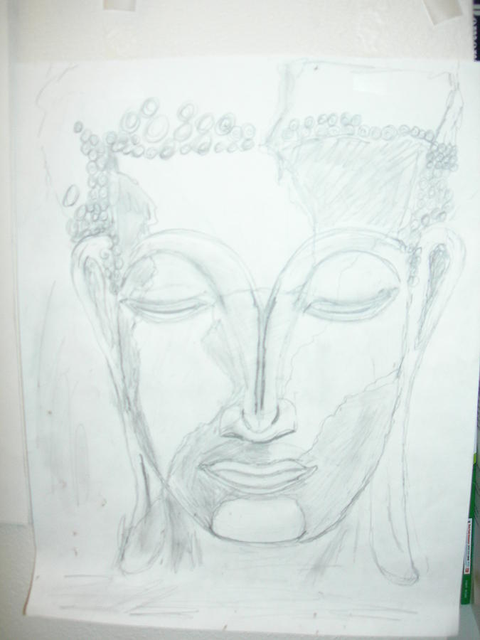 Slumbering Buddha Drawing by Sharyn Winters