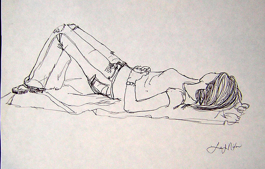 Slumbering...Sweet Dreams Drawing by Lee Nixon