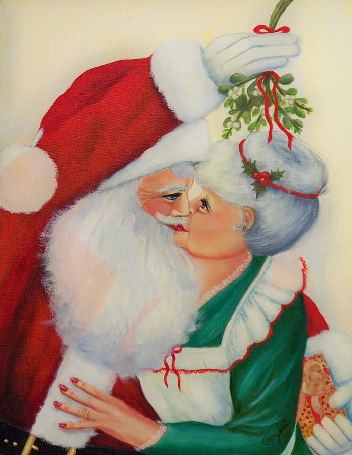 Christmas Painting - Sly Santa by Joni McPherson