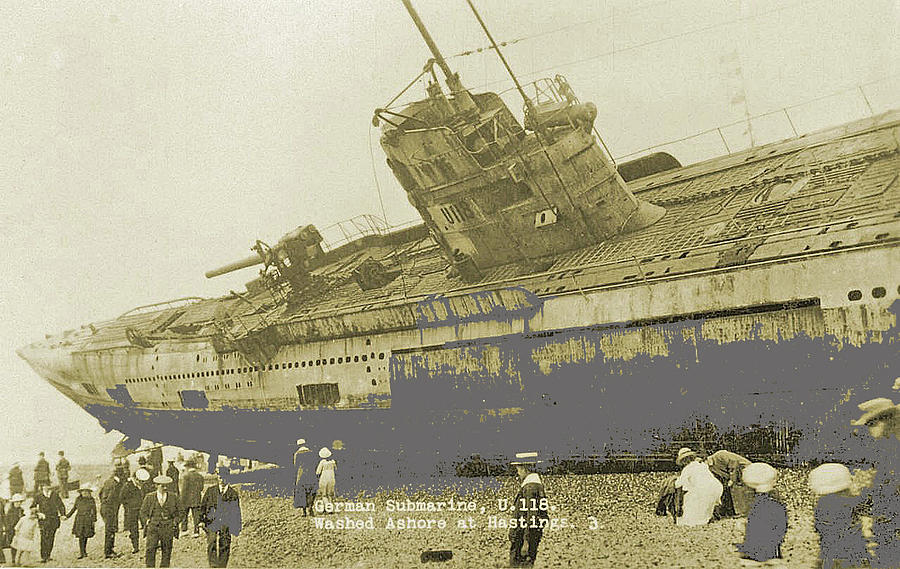 SM U-118   number four washed  ashore Hastings at Essex England April 1919  Photograph by David Lee Guss