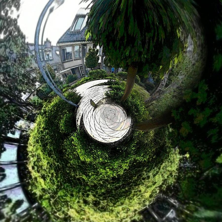 Paradise Digital Art - Small Abstractive Sphere Paradise  by Marco De Mooy